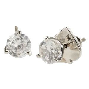 Kate Spade Silver 3 Prong Cubic Zirconia Stud Earrings